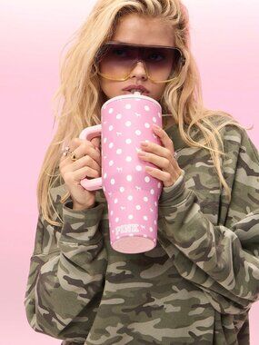 Victoria’s Secret PINK x HYDROJUG 40oz Traveler Water Bottle - Polka Dot Dog